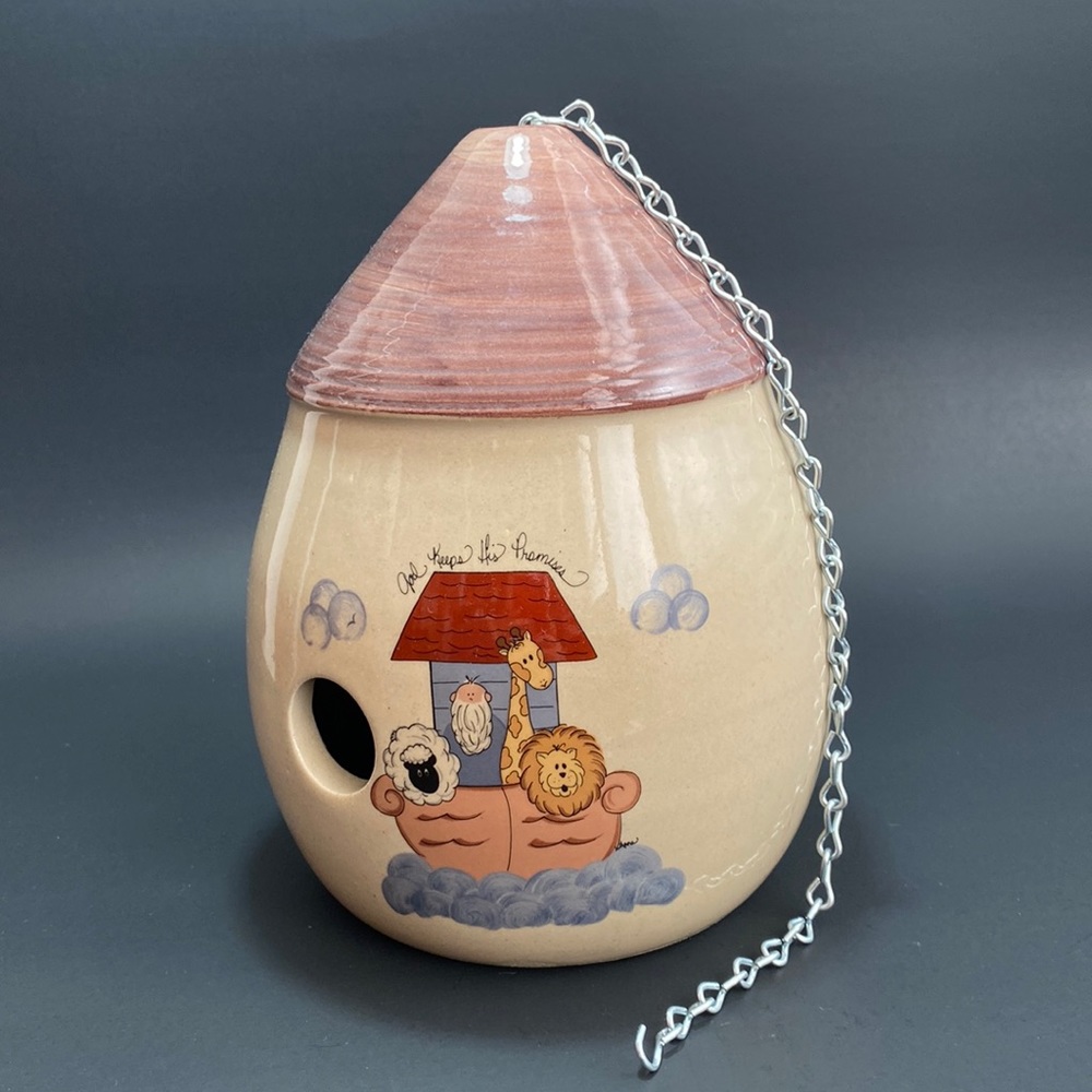 Vintage Yesteryears Noah's Ark Pottery Marshall Texas Birdhouse Bird House Nest